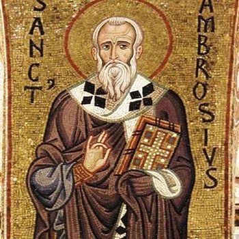 Orthodox icon of Saint Ambrose of Milan