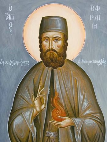 Orthodox icon of Saint Ephraim of Nea Makri, the Righteous Martyr and Wonderworker