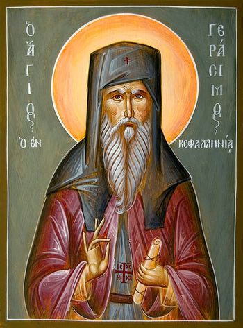 Orthodox icon of Saint Gerasimos the New of Kefalonia
