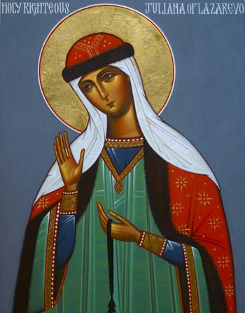 Orthodox icon of Saint Juliana of Lazarevo